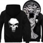 USA size Punisher Skull Cosplay Coat Zipper Hoodie Winter Fleece Unisex Thicken Jacket Sweatshirts