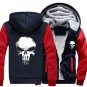 USA size Punisher Skull Cosplay Coat Zipper Hoodie Winter Fleece Unisex Thicken Jacket Sweatshirts