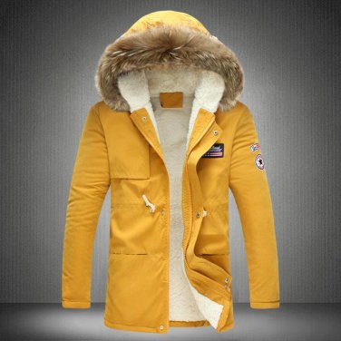 2017 New Winter Coats Parkas Jacket Men Hooded Thick Warm Fur Collar Outwear Plus Size M-3XL 4XL 5XL