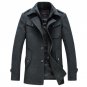 Men\'s wool coat winter long sections thick woolen coats men stand collar casual fashion casaco masc