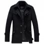 Men\'s wool coat winter long sections thick woolen coats men stand collar casual fashion casaco masc