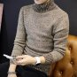 High quality Hot sale Fall Men turtleneck Pure Color Thick sweater Young students coat Men\'s clothi