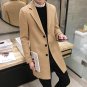 2017 New Winter Wool Coat Men Leisure Long Sections Woolen Coats Men\'s Pure Color Casual Fashion Ja