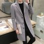 2017 New Winter Wool Coat Men Leisure Long Sections Woolen Coats Men\'s Pure Color Casual Fashion Ja