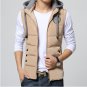 Men\'s Sleeveless Vests Jackets 2017 New Autumn Winter Cotton Wadded Hooded Vest Fashion Male Warm V