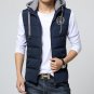 Men\'s Sleeveless Vests Jackets 2017 New Autumn Winter Cotton Wadded Hooded Vest Fashion Male Warm V