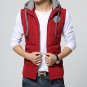 Men\'s Sleeveless Vests Jackets 2017 New Autumn Winter Cotton Wadded Hooded Vest Fashion Male Warm V