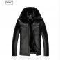 New men\'s leather jacket winter thick fur collar wool middle-aged leather PU coat coat jaqueta de c