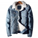 Men\'s Jean Jacket Fashion Mens Jacket Thick Warm Winter Outwear Male Cowboy Casual Slim Long Sleeve