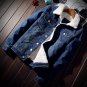 Men\'s Jean Jacket Fashion Mens Jacket Thick Warm Winter Outwear Male Cowboy Casual Slim Long Sleeve