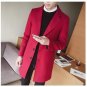 2017 New Fashion Long Trench Coatc reamy-white Red wine Men Winter Mens Overcoat Wool Thick Trench