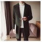 2017 New Fashion Long Trench Coatc reamy-white Red wine Men Winter Mens Overcoat Wool Thick Trench