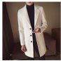 2017 New Fashion Long Trench Coatc reamy-white Red wine Men Winter Mens Overcoat Wool Thick Trench