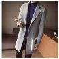 2017 New Fashion Long Trench Coatc reamy-white Red wine Men Winter Mens Overcoat Wool Thick Trench