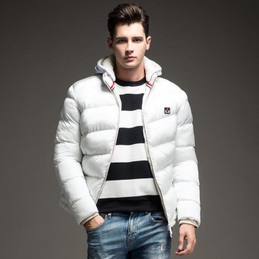 2017 Men\'s Jacket Solid Colors Autumn And Winter Jacket Men Hooded Thick Clothing Male Casual Zippe