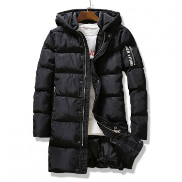 2017 New Clothing Jackets Business Long Thick Winter Coat Men Solid Parka Fashion Overcoat Outerwear