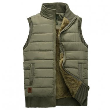 Men Winter Business Warm Sleeveless Waistcoat Male Casual Photographer Fleece Vest Classic Cotton Wi