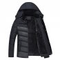 2017 Plus Velvet Casual Men Coats Thick Winter Jacket Man Detachable Hat High Collar Outerwearoat Mi