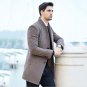 New Winter Long Wool Coat Men Plus Size Stand Collar Casual Erkek Mont Worsted Slim Mens Wool Long T