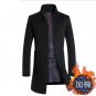 New Winter Long Wool Coat Men Plus Size Stand Collar Casual Erkek Mont Worsted Slim Mens Wool Long T