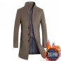 New Winter Long Wool Coat Men Plus Size Stand Collar Casual Erkek Mont Worsted Slim Mens Wool Long T