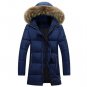 HZF Men\'s Winter Jackets Thick Hooded Fur Collar Parka Fashion Padded Male Clothing Plus Size Coupl