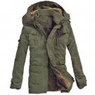 2017 New Fashion Men\'s Fleece Faux Fur Winter Coat Hoodies Parka Overcoat Jacket lowest price plus 