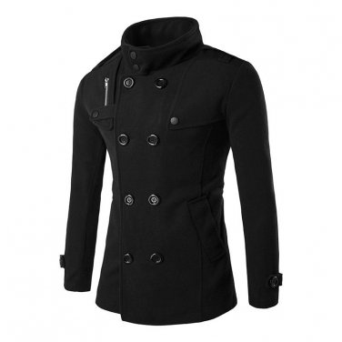 British Style Winter Coat Men 2017 Brand New Double Breasted Trench Coat Mens Casual Slim Fit Overco