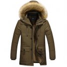 Mens Winter Long Coat Jacket Casual Cotton Coat Male Cotton Quality Fashion Long Down Jacket Thick V