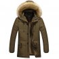 Mens Winter Long Coat Jacket Casual Cotton Coat Male Cotton Quality Fashion Long Down Jacket Thick V