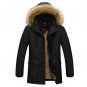 Mens Winter Long Coat Jacket Casual Cotton Coat Male Cotton Quality Fashion Long Down Jacket Thick V