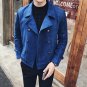 Winter Royal Blue Mens Jackets Double Breasted Jackets Mens Bomber Jackets 2018 Deerskin Chaquetas H