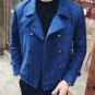 Winter Royal Blue Mens Jackets Double Breasted Jackets Mens Bomber Jackets 2018 Deerskin Chaquetas H