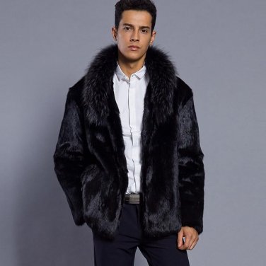 Jacket Men Faux Fur Coat Mens Winter Jacket Casual Slim Outerwear Fourrure Men Jackets Warm Coats Ja