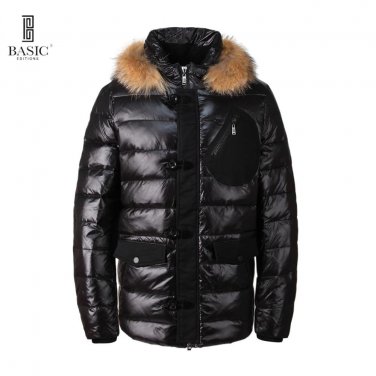 BASIC-EDITIONS Men\'s Winter Down Coat Casual Fur Hood Jackets - BC1-065Y