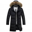 New Fashion Winter Coat Men Warm Down Male Fur Hooded Long Thickening White Duck Down Jacket Outwear