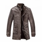 Leather Jacket Mens Fur Coat Winter Long Faux PU Leather Jackets Plus Size 4XL With Belt Jaqueta De 