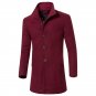 Winter New Fashion Men trench Wool coat Long Sleeve Casual Winter Medium length Plus Size Autumn Jac