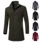 Winter New Fashion Men trench Wool coat Long Sleeve Casual Winter Medium length Plus Size Autumn Jac