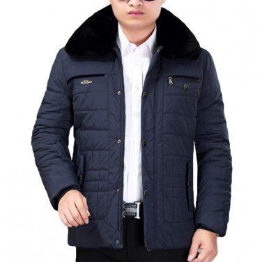 Mens Winter Jacket Fur Collar Design Mens Parkas Thick Warm DAd Outwear Casual Jackets Men Coat Cott