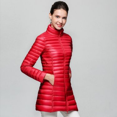 Women Winter Coats White Duck Down Jackets Ultra Light Long Outwear Parka