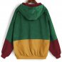 Women Long Sleeve Corduroy Patchwork Oversize Jacket Windbreaker Coat Overcoat