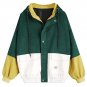 Women Long Sleeve Corduroy Patchwork Oversize Jacket Windbreaker Coat Overcoat