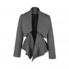 Grey Sash Turtleneck Polyester Bomber Jacket
