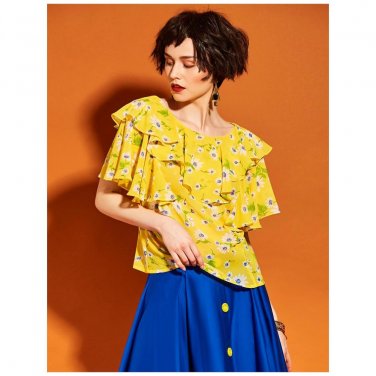 Polyester Yellow Blouse