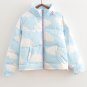 Winter Women Cotton Parkas Short Padded Jacket with All Over Heart Print Pink Puffer Jackets Fashion