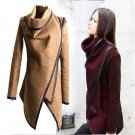 Casaco Feminino 2015 New Fashion Women Asymmetric Trench Women Winter Woolen Overcoat Woolen   Coat 