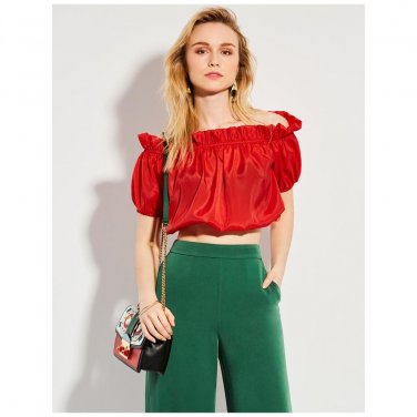 Pure Color Ture Red Crop Top