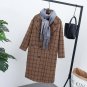 2017 winter coat women casual plaid coat long sleeve womens clothing basic coats lapel long coat ove