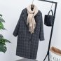 2017 winter coat women casual plaid coat long sleeve womens clothing basic coats lapel long coat ove
